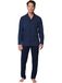Pastunette Pyjamaset - Katoen - Donkerblauw - Doorknoop sluiting - Maat S
