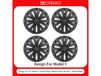 Tesla 4PCS Cache Jante Premium Pour Tesla Model Y (2020-2024) 19 Pouces Noir Mat Style Turbine C