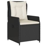 vidaXL 7-delige Tuinset met kussens, polyrattan, zwart