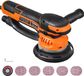 Orbital sander, 150 mm (6 inch), dual-action, with 10 sanding papers, 6 speeds