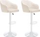 Set de 2 tabourets de bar - Tissu et métal - Crème blanc - CARSTEN