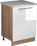 Vicco Wastafelkast Fame-Line, Wit Hoogglans/Goudkleurig Eiken, 60 cm