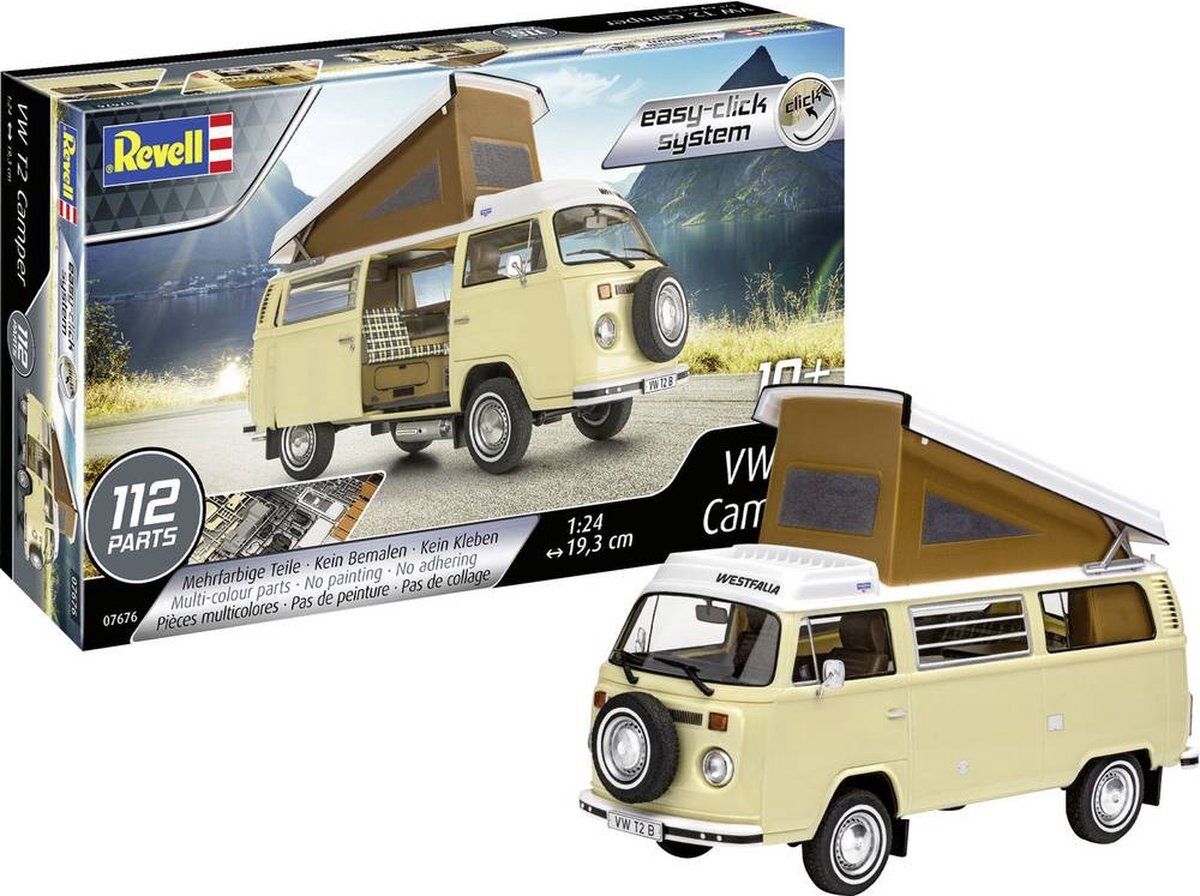 Revell 1:24 07676 Volkswagen VW T2 Camper Bus - Easy Click System Plastic kit