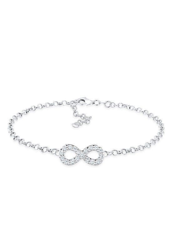 Elli Dames Armbanden Dames Infinity Symbol Infinity Basic met Kristallen in 925 Sterling Zilver