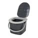 BranQ - Home essential Campingtoilet van 100% gerecycled kunststof van milieuvriendelijk polypropyleen, 15,5 liter, draagkracht: 120 kg, antraciet, maat S
