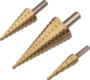 Kreator Trappenborenset KRT061700 HSS-TiN Metaal 3-delig 4-12mm 4-20mm 4-32mm