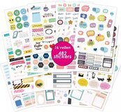 Joyage Bullet Journal Stickers Deluxe - 482 Stickers - Planner Stickers for Agenda - Multicolor