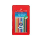 FABER-CASTELL Colour Grip Kleurpotloden set, 12-delig in metalen etui