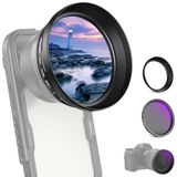 NEEWER 72 mm variabele ND-filter met 77 mm lenskap, ND2-32 1-5 stops verstelbaar filter met neutrale dichtheid voor NEEWER 85 mm telelens en 72 mm cameralens, FL-99