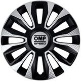 OMP Speed Magnum Wieldoppen, 4 stuks, zwart/zilver/carbon, 13 inch