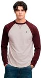 Superdry Vintage Athletic Honkbaltop Heren M Wit zand/Donker ossenbloed