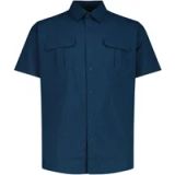 CMP Shirt met zakken, geruit, korte mouw, klassieke kraag, borstzak, polyester, stretch, Herfst/Winter 2026, heren, maat L, petroleum/b blue
