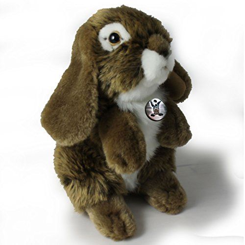 Kuscheltiere.biz Dwergwidder HOPSI haas met slapporen konijntje bruin zittend knuffeldier pluche dier