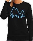 Bellatio Decorations Apres ski sweater dames - Apres ski - bergen - zwart - glitter blauw - wintersport M