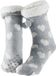 Apollo Dames huissokken/slofsokken - grijs/wit - hartjes - maat 36-41 - Anti-slip