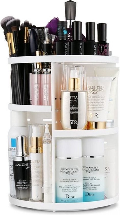 UNIQ 360&#176; Roterend Make-Up Organizer - Beauty organizer voor huidverzorging en make-up - Opbergbox - Wit