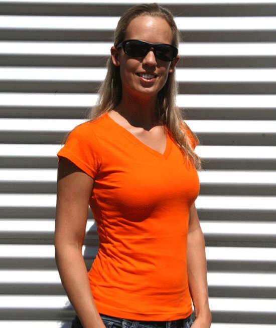 Sol?'s Dames t-shirt V-hals oranje 42 XL