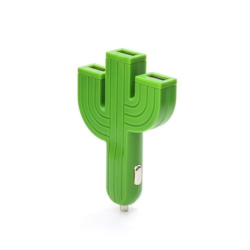 Kikkerland Oplader/USB voor Auto - Cactus - Groen