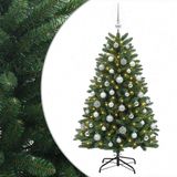 vidaXL Sapin de Noël artificiel vert moyen avec boule de Noël 150 cm 150 LED
