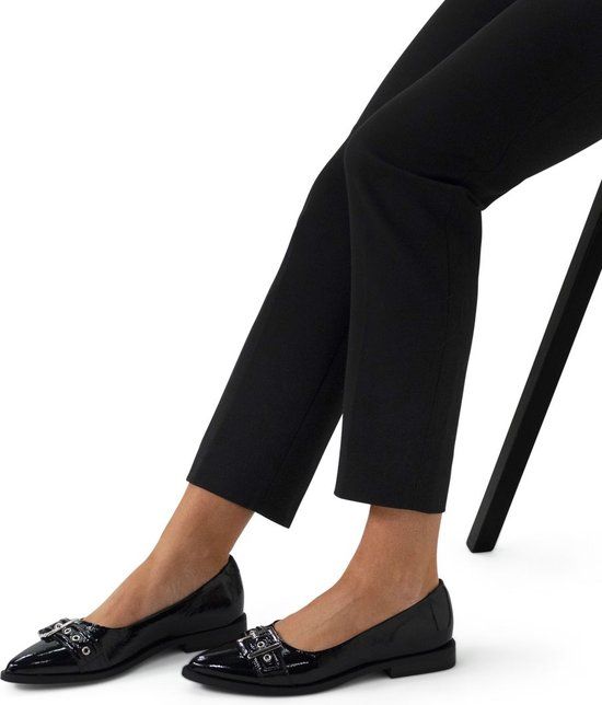 Manfield - Dames - Zwarte lakleren loafers - Maat 38