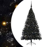 vidaXL - Plastique - Pré-éclairé - Sapin de Noël - avec - 300 - LED - Noir - 180 - cm - PVC