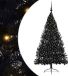 vidaXL - Plastique - Pré-éclairé - Sapin de Noël - avec - 300 - LED - Noir - 180 - cm - PVC