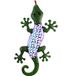 Decoris Tuin/schutting decoratie hagedis - metaal - groen - 18 x 29 cm