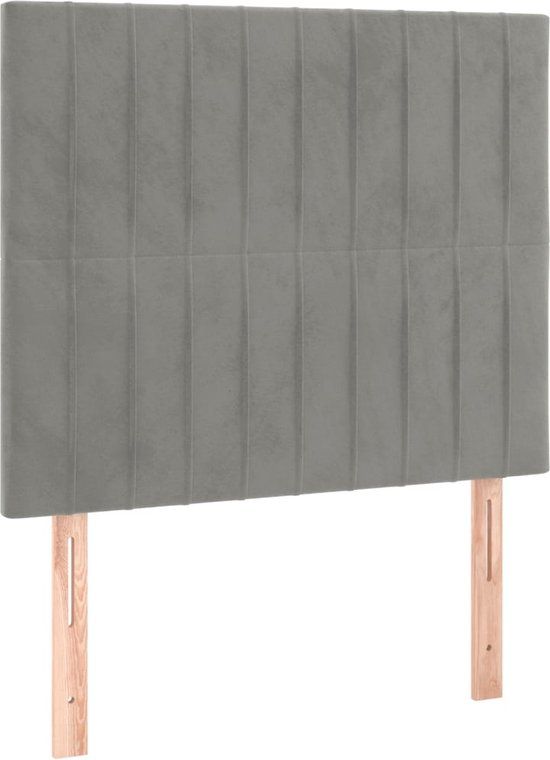 vidaXL Hoofdbord Lichtgrijs Fluweel 90x5x118/128 cm