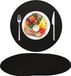 Merkloos Set van 6 dikke ronde leren placemats, waterdicht, antislip, afwasbaar, olie- en krasbestendig, geschikt voor keukens en eetkamers (noir)