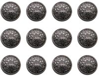 Holland Connections 30 pièces boutons de blazer vintage antique en métal avec tige, boutons de veste, boutons de manteau, boutons de chemise, boutons de pantalon, boutons ronds pour loisirs créatifs DIY, 20 mm (Noir)