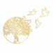 Wallxpert 891TNL2354 Gouden Metalen Wanddecoratie Flora 61x56 cm