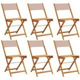 Maison Exclusive - Chaises pliantes, set de 6, tissu taupe et bois massif