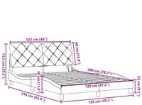 vidaXL Bedframe met LED zonder matras, 120x200 cm, stof, blauw
