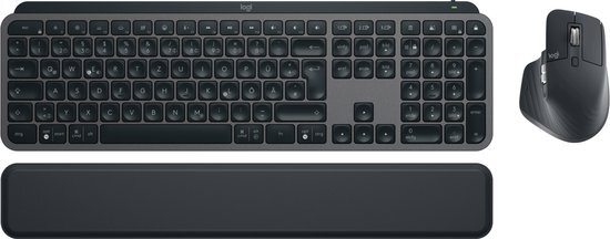 Logitech Logitech MX Keys S Combo toetsenbord Inclusief muis Kantoor RF-draadloos + Bluetooth QWERTZ Duits Grafiet