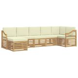 vidaXL - Buiten - bank - set - 7 - st - Wit - en - crèmekleurig