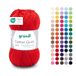 Gründl Cotton Quick wol voor breien en haken, 100% katoen, 1 bol van 50 g/125 m, haakgaren, kersenrood