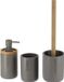 Tendance Badkamer accessoires set 3-delig - Polyresin/bamboe - grijs - robuust - matte coating