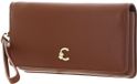 COCCINELLE Leren portemonnee clutch C-Me Envelopes Grained Leather Cognac bruine