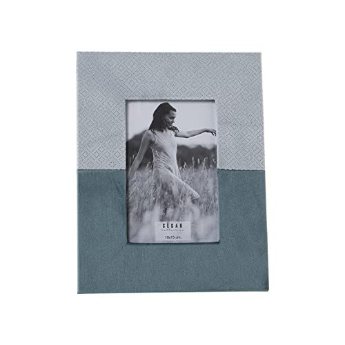 DRW Set van 2 fotolijsten - 10 x 15 cm - MDF-hout en fluweel - biton - 19 x 24 x 1,2 cm