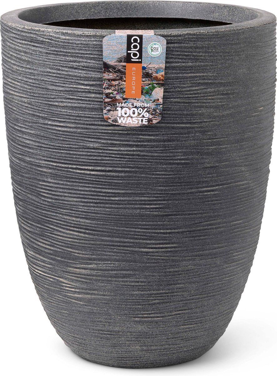 Capi Europe - Vaas elegant laag Waste Rib NL - 46x58 - Terrazzo grijs - Voor binnen en buiten - KTGR783