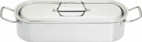 KitchenCraft RVS Vispan Met Inzet Pocheerder 45cm - Zilver