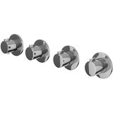 IVY Pact Afbouwdeel Inbouwthermostaat met 3 Stopkranen Symmetry met Ronde Rozetten - Chroom