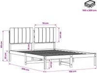 vidaXL Bedframe met gestoffeerd hoofdbord Naturel en lichtgrijs
