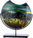 Gilde Handwerk Vaas - Op standaard - Dali II - Glaskunst - Meerkleurig - Glas, Metaal - 37 cm