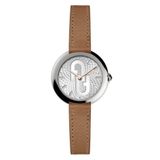 Furla Cosy Polshorloge Vrouwen Leer Bruin Zilverkleurig Analoog Quartz