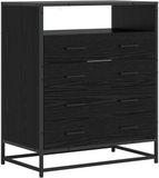 vidaXL Ladekast 4-Lade Zwart eiken 70 x 41 x 83,5 cm Bewerkt hout