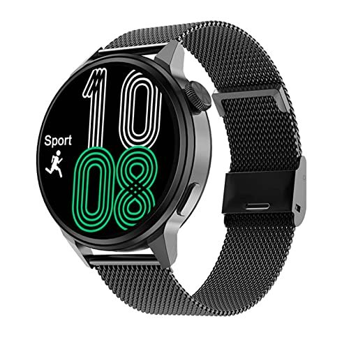 JUSHZ Smart Horloge Voor Mannen Smart Horloges Voor Vrouwen Smartwatch Met Call Functie Bluetooth Bellen AI Assistent GPS Track Sport, Zwart1, 44X11mm