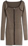 Desigual Robe t-shirt Kirkwall Marron Coton Manches longues Col en V Taille L