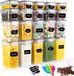 MXTIMWAN Set de 20 pots de rangement, boîte de rangement de cuisine, 2L/1.4L/0.8L/0.52L, récipient de stockage hermétique, organisateur de cuisine avec étiquettes et cuillères pour spaghetti, farine, céréales