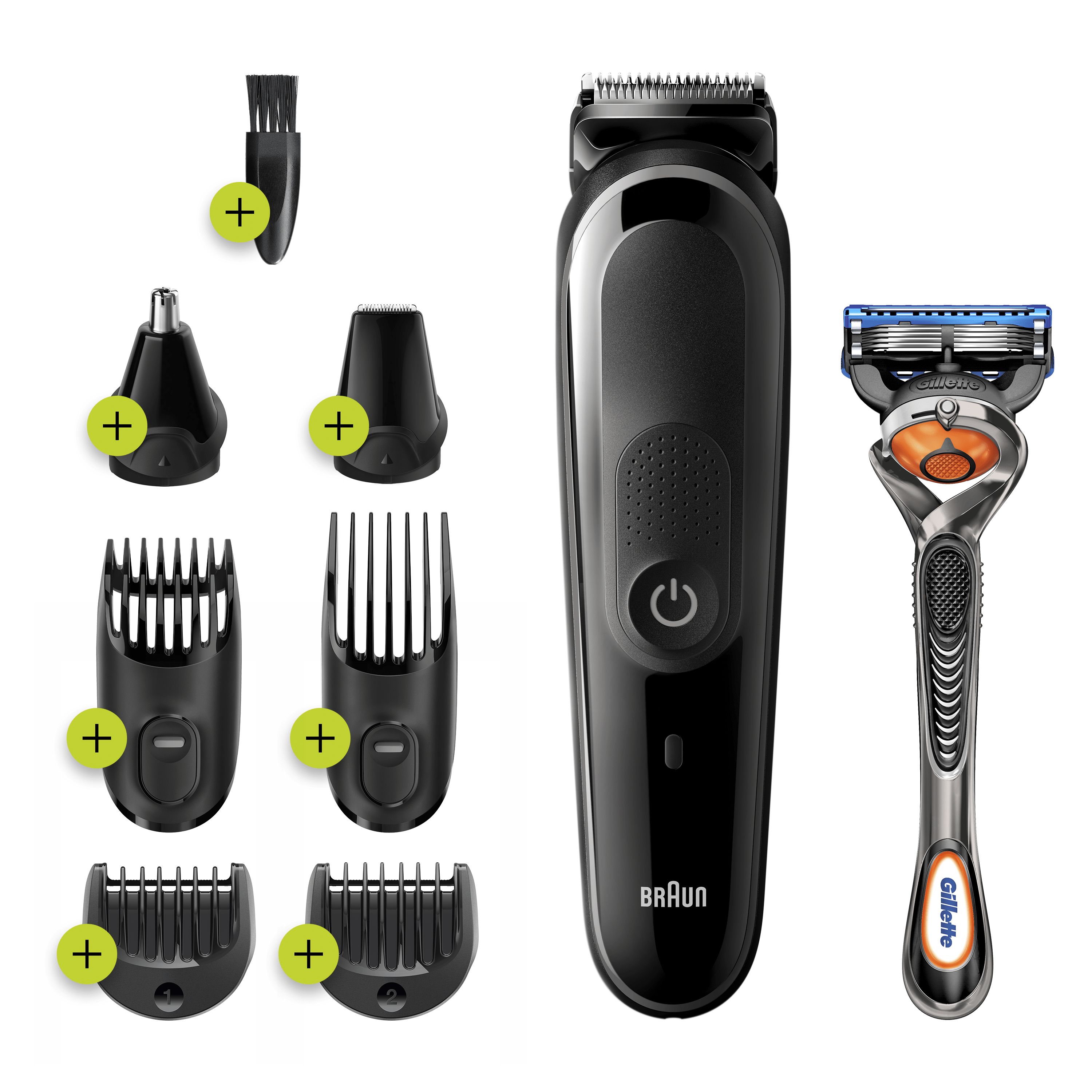 Braun MGK5260 8-in-1 Trimmer for Men - Beard, Face & Hair Trimmer - Black/Grey